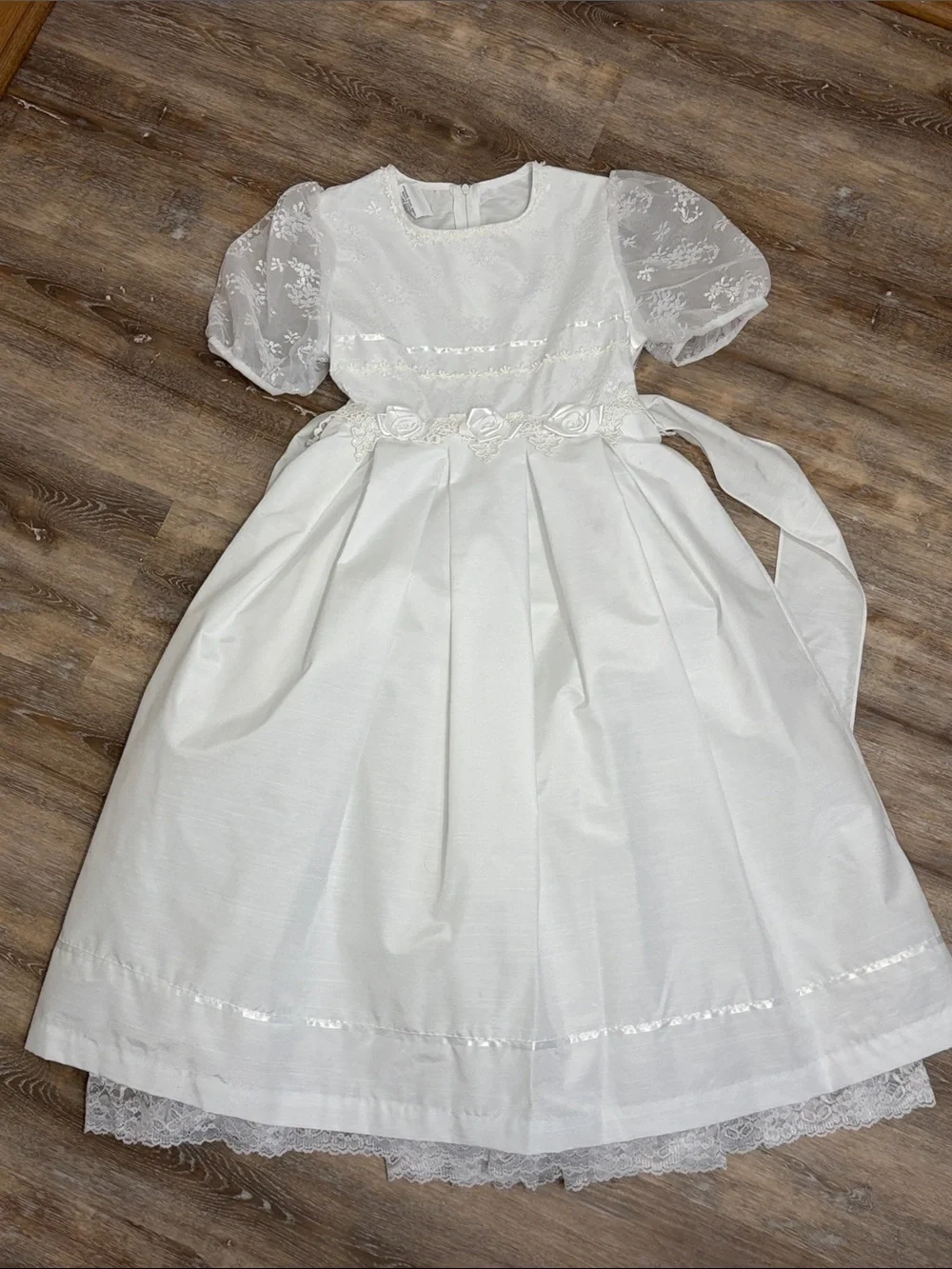 Bonnie Jean First Communion Dress Girls Size 8 Wedding Baptism Lace Ruffles Full